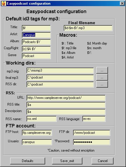 Step 3: FTP Uploader for needed files (mp3 + rss)
